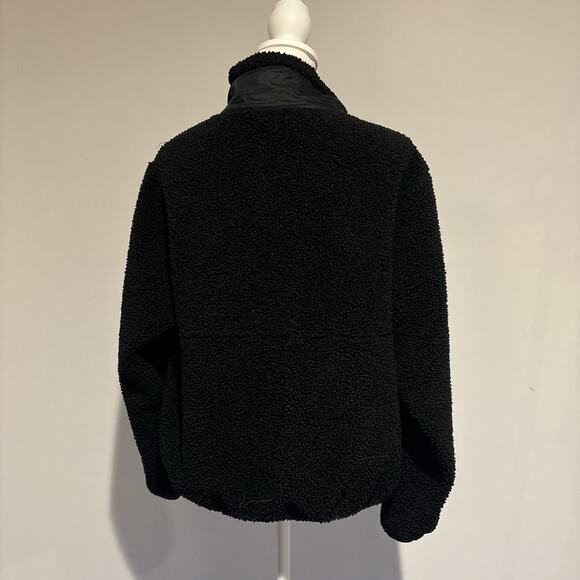 Old Navy Get After It Black Sherpa Fleece Jacket Size M - Picture 4 of 7